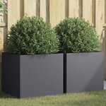 vidaXL Jardinières 2 Pièces anthracite 49x47x46 cm acier
