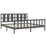 vidaXL Cadre de lit sans matelas gris 200x200 cm bois massif de pin