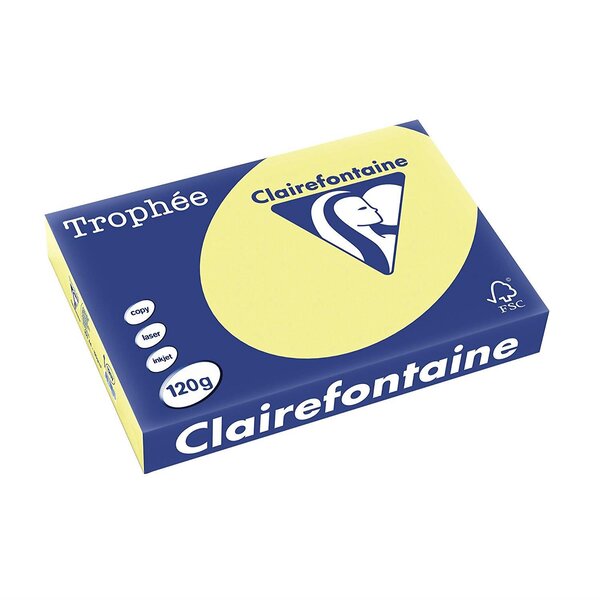 Ramette 250 Feuilles Papier 120g A4 210x297 mm Certifié FSC JONQUILLE TROPHÉE