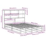 vidaXL Lit bibliothèque sans matelas blanc 140x190 cm bois massif