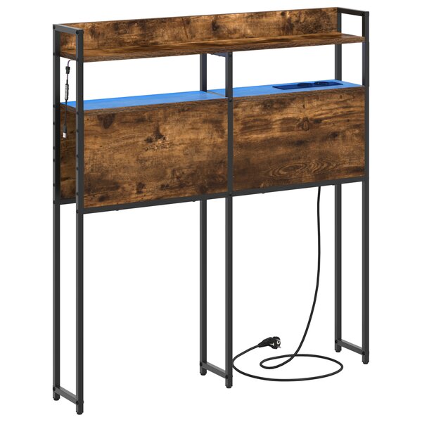 vidaXL Tête de lit de rangement Chêne fumé 100 cm Bois d'ingénierie