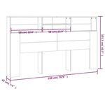 vidaXL Armoire de tête de lit Sonoma gris 180x19x103 5 cm