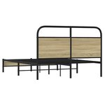 vidaXL Cadre de lit sans matelas 140x190 cm chêne sonoma