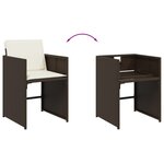 vidaXL Ensemble à manger de jardin et coussins 17 Pièces marron rotin