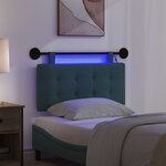 vidaXL Tête de lit suspendue Avec lumière LED Vert foncé Tissu