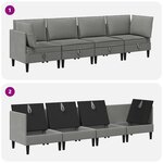 vidaXL Ensemble de meubles pour le salon 4 Pièces Gris foncé Tissu
