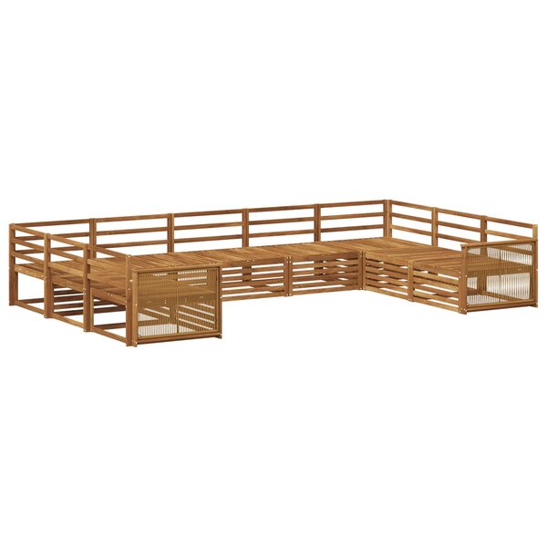 vidaXL Ensemble de canapés d'extérieur 9 pc Naturel