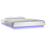vidaXL Cadre de lit à LED sans matelas blanc 120x200 cm bois massif