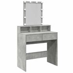 vidaXL Coiffeuse avec LED gris béton 80x41x144 5 cm