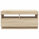 vidaXL Meuble TV avec lumières LED chêne sonoma 80x35x40 cm