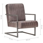 vidaXL Chaise de canapé cantilever marron délavé cuir véritable