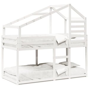 vidaXL Lit superposé sans matelas blanc 90x190 cm bois de pin massif