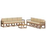 vidaXL Ensemble de canapés d'extérieur 9 pc Naturel et Beige