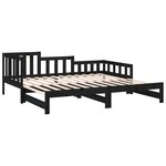 vidaXL Lit coulissant sans matelas noir 2x(90x190) cm