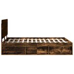 vidaXL Cadre de lit Chêne fumé 140 x 200 cm Bois de pin massif