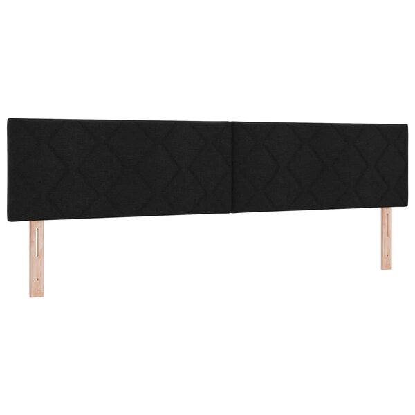 vidaXL Tête de lit LED Noir 200 cm tissu