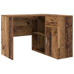 vidaXL Bureau d'angle en vieux bois 102x88x75 cm en bois d'ingénierie
