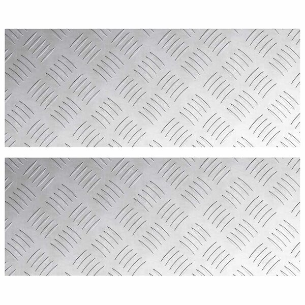 vidaXL Plaques à damier 2 Pièces Argent 50 x 20 cm Aluminium