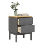 vidaXL Table de chevet FLORO gris 45x39x57 cm bois de pin massif
