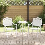 Chaises de jardin vidaXL 2 Pièces en alu moulé blanc