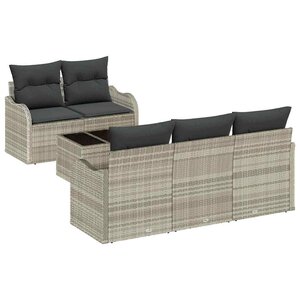 vidaXL Ensemble de canapé de jardin 6 Pièces Gris clair et gris foncé