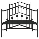 vidaXL Cadre de lit métal sans matelas avec pied de lit noir 75x190 cm