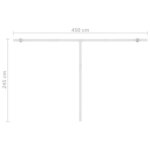 vidaXL Auvent automatique avec capteur de vent et LED 400x350 cm Crème
