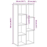 vidaXL Bibliothèque chêne artisanal 50x25x104 cm