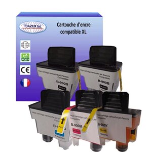 T3AZUR- Lot de 5 Cartouches compatibles avec Brother LC900 pour Brother MFC-410CN  MFC-420CN  MFC-425CN  MFC-5440CN