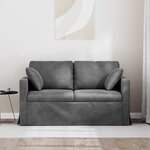 vidaXL Canapé Gris foncé 138 x 78 x 80 cm Velours