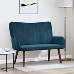 vidaXL Sofa 2 places Bleu 115 x 61 x 87 cm Velours (V)
