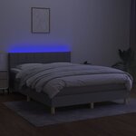 vidaXL Sommier à lattes de lit et matelas et LED Gris clair 140x190 cm