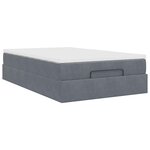 vidaXL Lit ottoman avec matelas gris foncé 120x190 cm velours