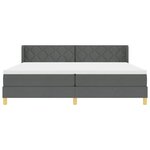 vidaXL Lit à Ressorts avec matelas Gris foncé 200 x 200 cm tissu