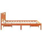vidaXL Cadre de lit Marron cire 120 x 190 cm Bois massif en pin