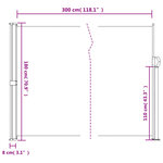 vidaXL Auvent latéral rétractable vert foncé 180x300 cm