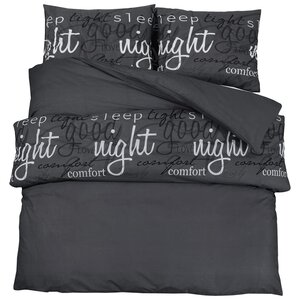vidaXL Ensemble de housse de couette Noir 140x200 cm Coton
