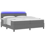 vidaXL Lit à ressort LED Gris clair et blanc 200 x 200 cm
