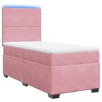 vidaXL Sommier à lattes de lit et matelas Rose 80x200 cm Velours