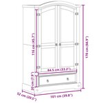 vidaXL Garde-robe Corona 101x52x170 cm bois de pin massif