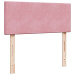 vidaXL Sommier à lattes de lit avec matelas rose 120x190 cm velours