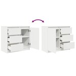 vidaXL Buffet avec tiroir blanc 71x35x65 cm bois d'ingénierie