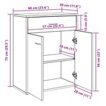 vidaXL Buffet vieux bois 60x30x75 cm bois d'ingénierie