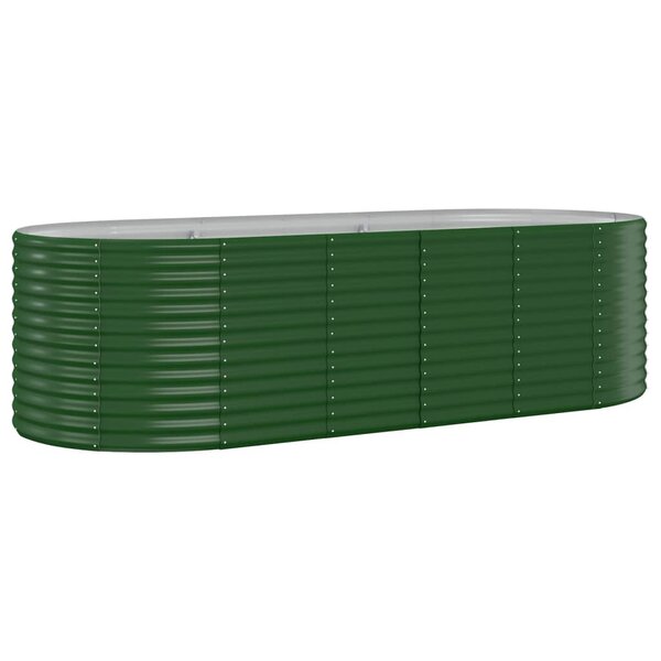 vidaXL Lit surélevé de jardin Acier galvanisé 249x100x68cm Vert
