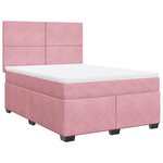 vidaXL Sommier à lattes de lit avec matelas Rose 140x190 cm Velours