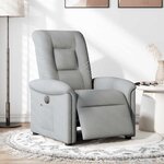 vidaXL Fauteuil inclinable électrique Gris clair Tissu