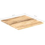 vidaXL Dessus de table Bois de manguier solide 25-27 mm 80x80 cm