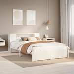 vidaXL Lit bibliothèque sans matelas blanc 160x200 cm bois pin massif