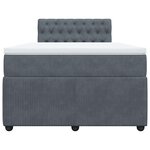 vidaXL Sommier à lattes de lit et matelas gris foncé 120x190cm velours
