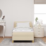 Lit à ressort vidaXL avec matelas Crème 90x200 cm en tissu